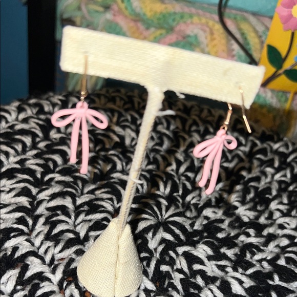 Pink Bow Earrings - Picture 2 of 4